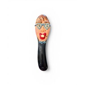 Priscilla By Ganz Novelty Face Hair Brush‎ Funky Funny Vanity Brush NEW